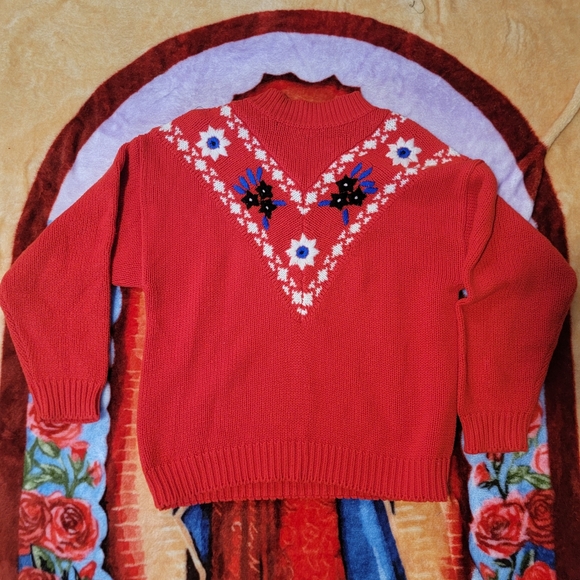 90s Vintage Knit Winter Sweater Size Medium - Picture 2 of 5